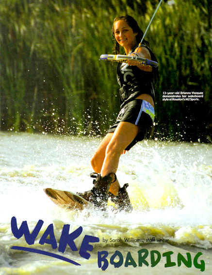 photo of girl with braces wakeboarding